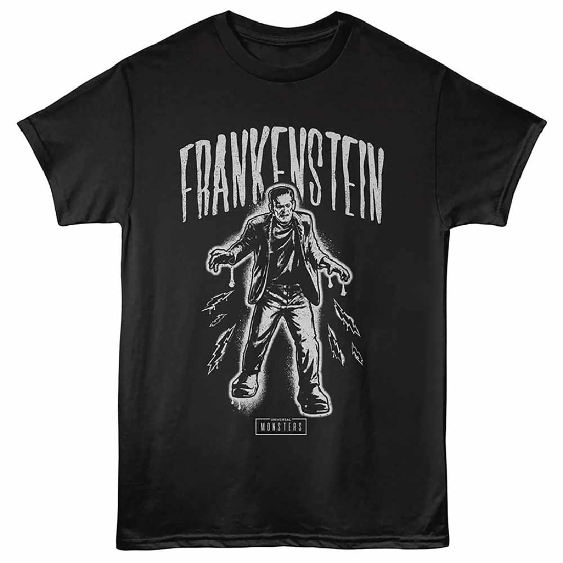 UNIVERSAL MONSTERS-UNIVERSAL MONSTERS FRANKENTEIN SPRAY PAINT-BLACK ADULT S/S TSHIRT-S