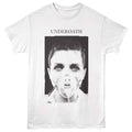 White t-shirt with a graphic design and 'Underoath' text on a white background