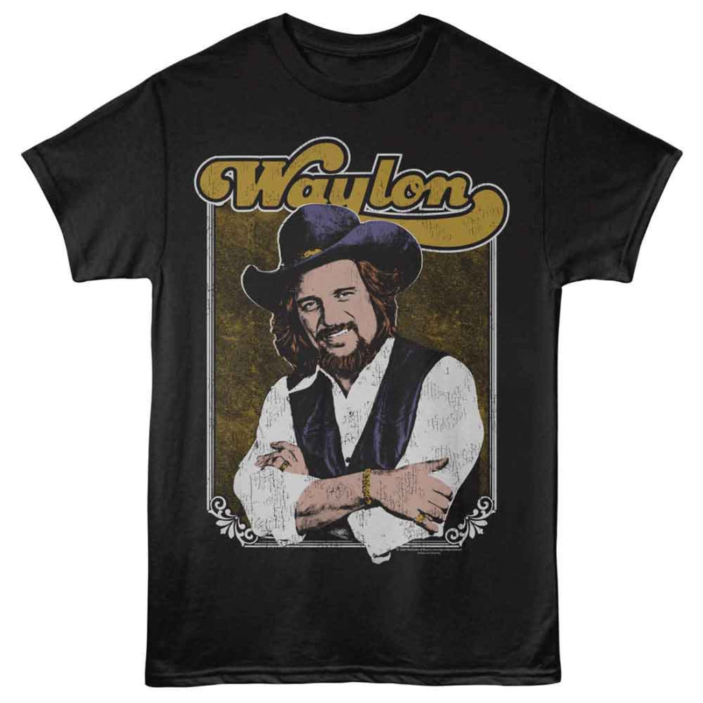 waylon jennings crossed arms t-shirt