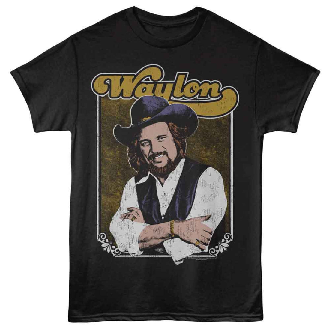 waylon jennings crossed arms t-shirt