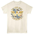 Beige t-shirt with Waylon Jennings graphic design on a white background