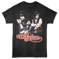 Black t-shirt with graphic of Waylon Jennings and text on a white background