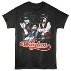 Black t-shirt with graphic of Waylon Jennings and text on a white background