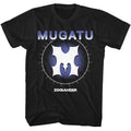 Black t-shirt with 'Mugatu' and 'Zoolander' design on a white background