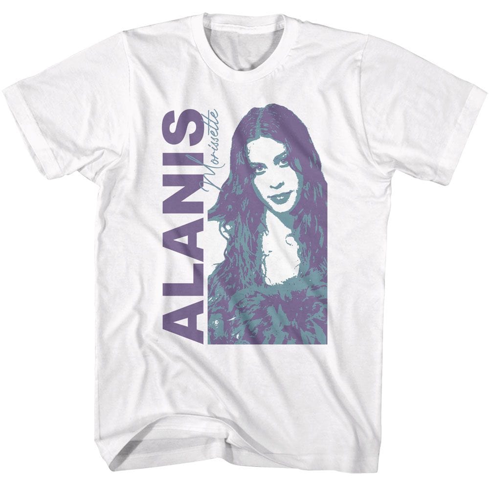Alanis Morissette Photo Purple and White Unisex T-Shirt