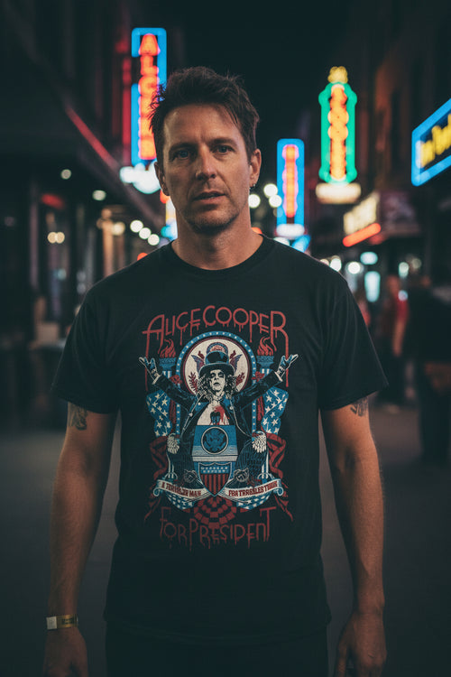 man wearing alice cooper tee MM-ACO-01S, MM-ACO-01M, MM-ACO-01L, MM-ACO-01X, MM-ACO-01XX, MM-ACO-01XXX