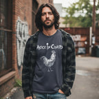 MAN WEARING Dark gray t-shirt with a rooster graphic and 'Alice in Chains' text AIC516S, AIC516M, AIC516L, AIC516XL, AIC516XXL, AIC516XXXL, AIC516XXXXL, AIC516XXXXXL