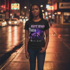 GIRL WEARING AMITYVILLE HORROR TEE AH520S, AH520M, AH520L, AH520XL, AH520XXL, AH520XXXL, AH520XXXXL, AH520XXXXXL