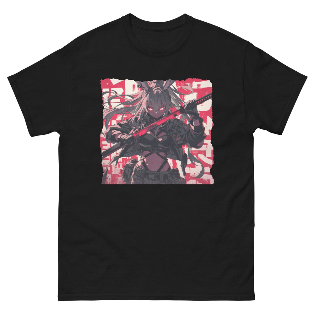 Black / S Anime Bunny Girl Cyberpunk Warrior T-Shirt 1910441_11546