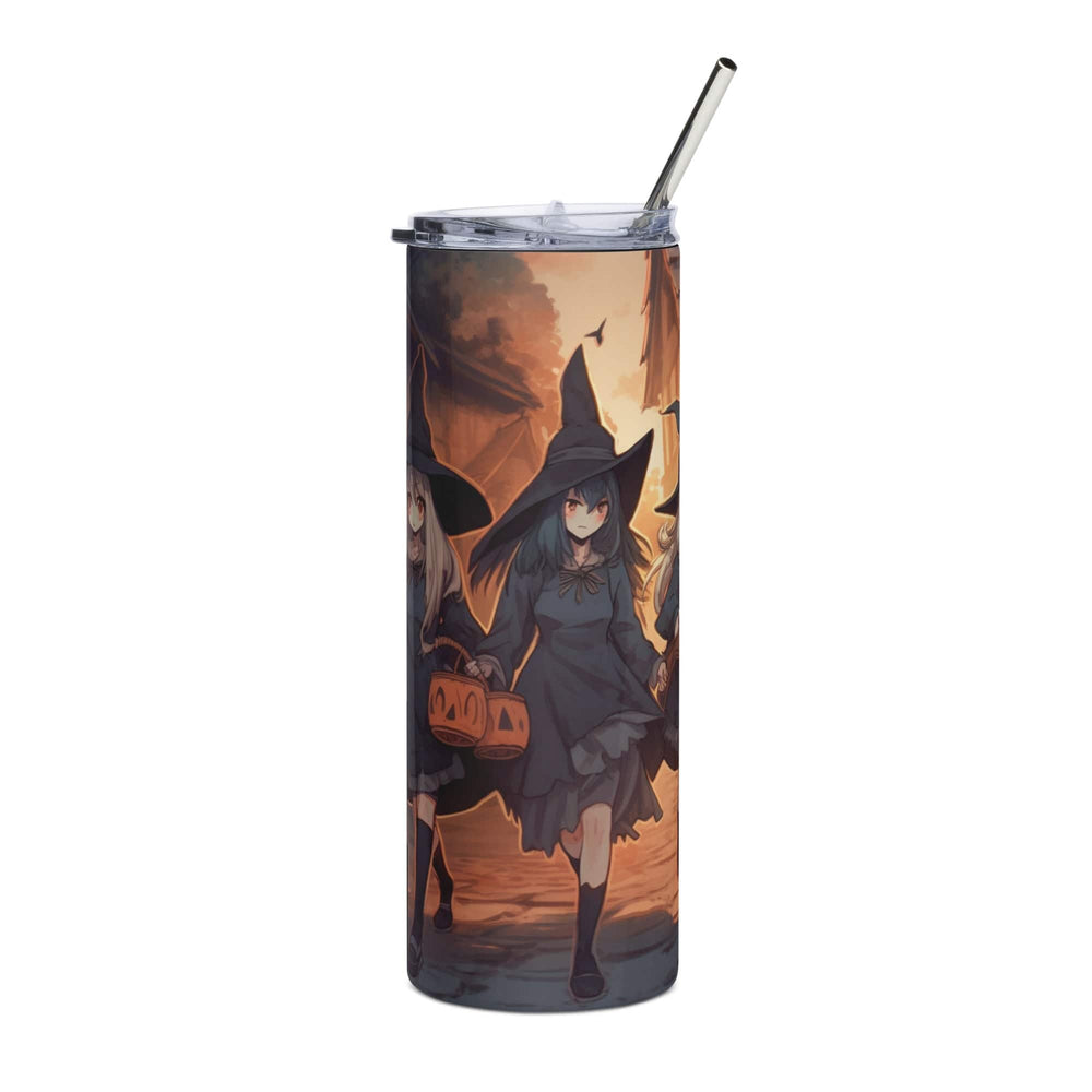 Black Anime Witches on Halloween Stainless Steel Tumbler