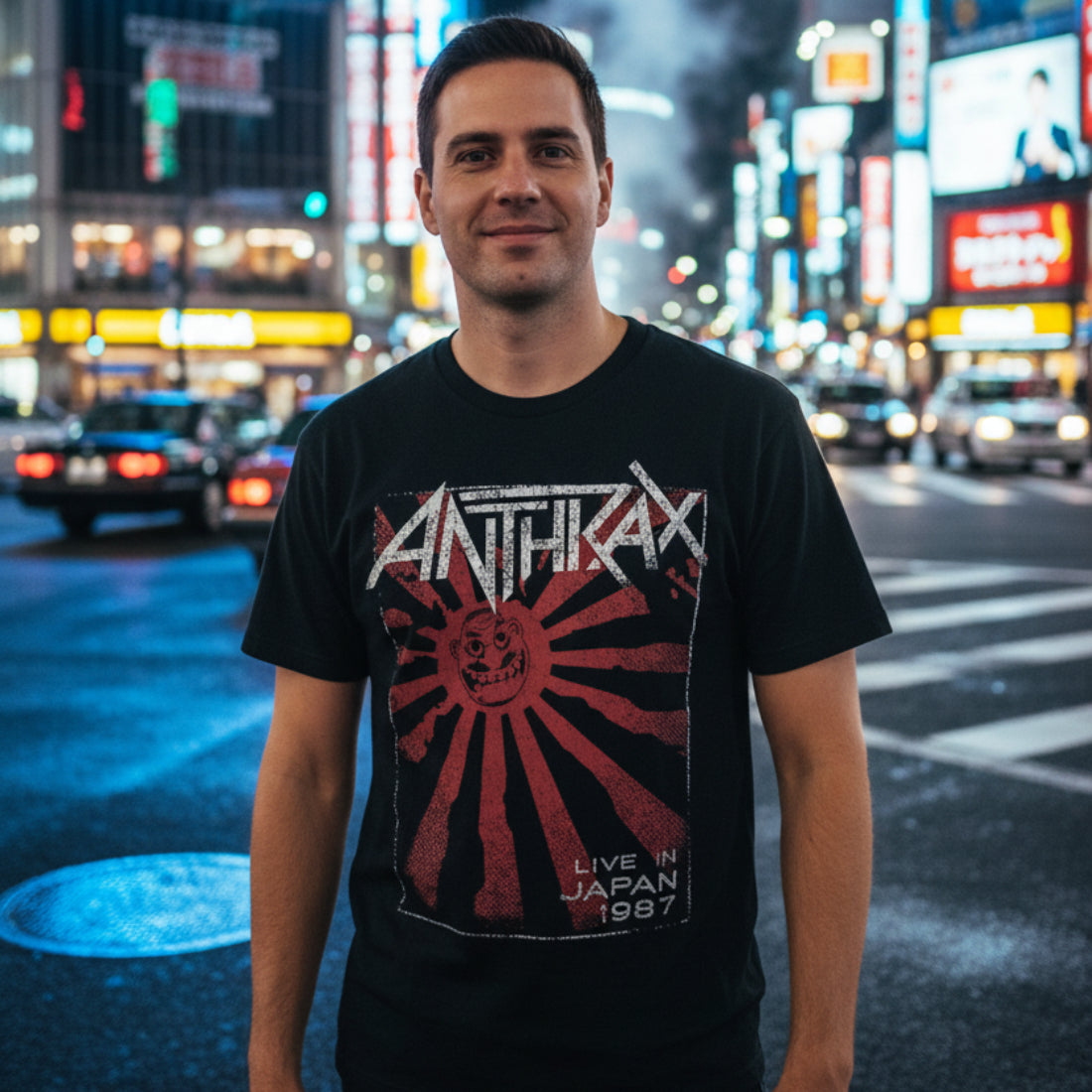 Black t-shirt with Anthrax graphic design ATX503S, ATX503M, ATX503L, ATX503XL, ATX503XXL, ATX503XXXL, ATX503XXXXL, ATX503XXXXXL