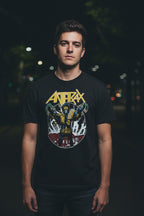 MAN WEARING ANTHRAX JUDGE DREDD TEE ATX509S, ATX509M, ATX509L, ATX509XL, ATX509XXL, ATX509XXXL, ATX509XXXXL, ATX509XXXXXL