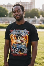 MAN WEARING ANTHRAX TEE ATX507S, ATX507M, ATX507L, XATX507L, XATX507XL, ATX507XXXL, ATX507XXXXL, ATX507XXXXXL