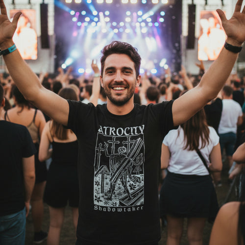 MAN WEARING ATROCITY TEE MM-ATR-04S, MM-ATR-04M, MM-ATR-04L, MM-ATR-04X, MM-ATR-04XX, MM-ATR-04XXX