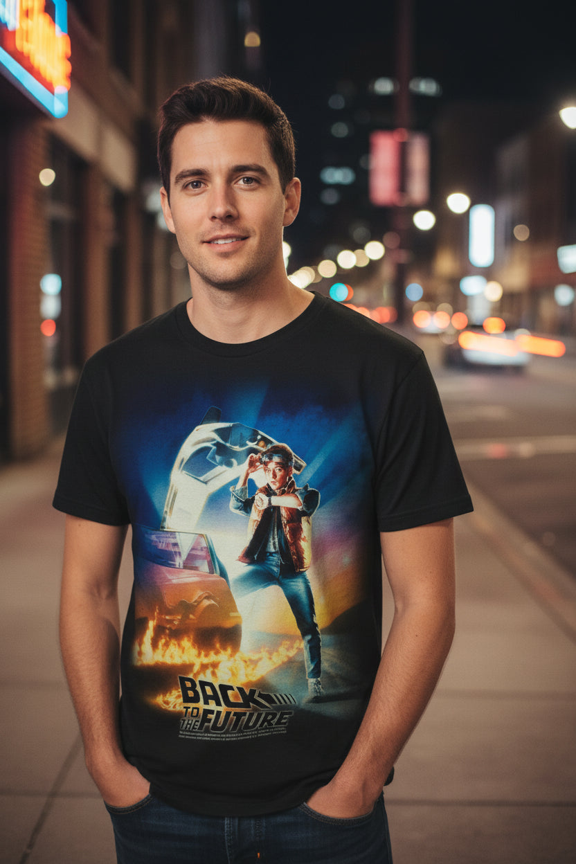 MAN WEARING BTTF TEE BTF5119S, BTF5119M, BTF5119L, BTF5119XL, BTF5119XXL, BTF5119XXXL, BTF5119XXXXL, BTF5119XXXXXL