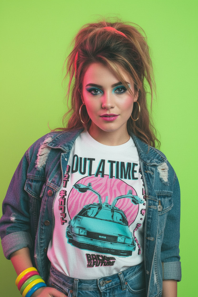 WOMAN WEARING BACK TO THE FUTURE TEE BTF5428S, BTF5428M, BTF5428L, BTF5428XL, BTF5428XXL, BTF5428XXXL, BTF5428XXXXL, BTF5428XXXXXL