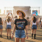 WOMAN WEARING BAD CO TEE BCO509S, BCO509M, BCO509L, BCO509XL, BCO509XXL, BCO509XXXL, BCO509XXXXL, BCO509XXXXXL