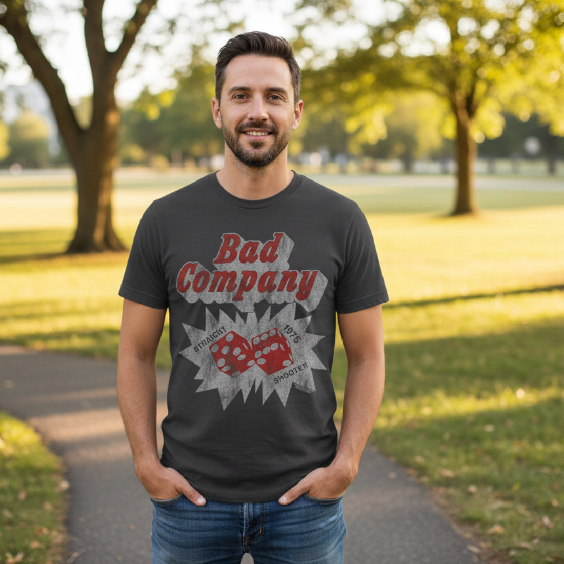 MAN WEARING BAD CO SHIRT BCO521S, BCO521M, BCO521L, BCO521XL, BCO521XXL