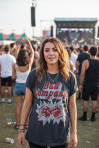 WOMAN WEARING BAD CO TEE BCO521S, BCO521M, BCO521L, BCO521XL, BCO521XXL