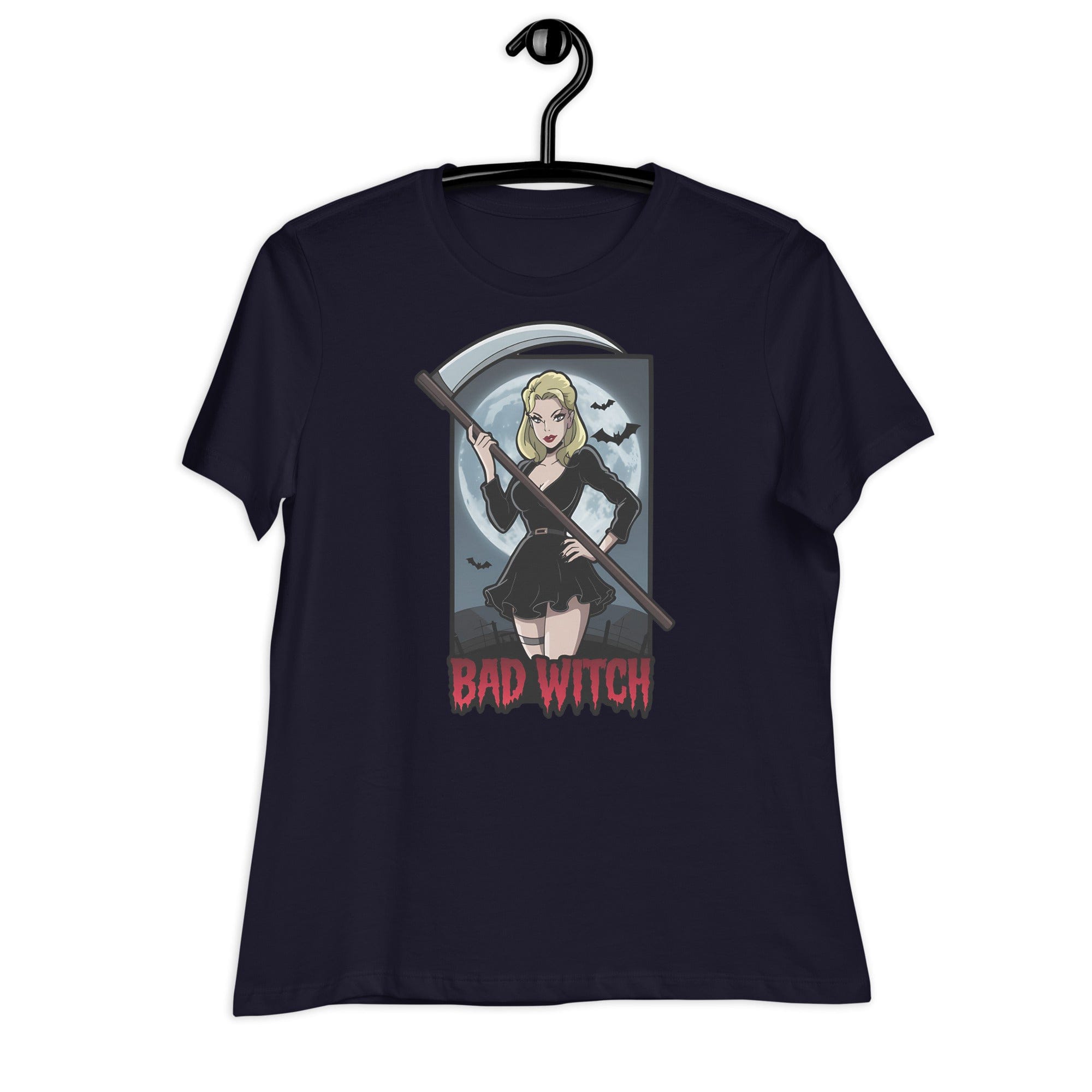 Navy / S Bad Witch Halloween Women's Relaxed T-Shirt 5951115_10235