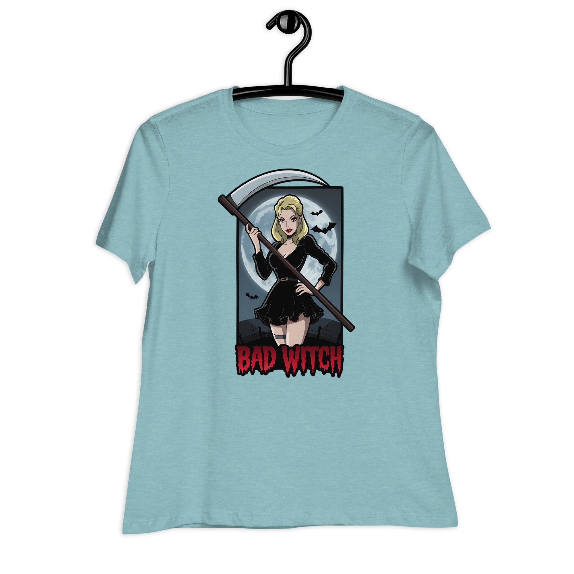 Heather Blue Lagoon / S Bad Witch Halloween Women's Relaxed T-Shirt 5951115_14258