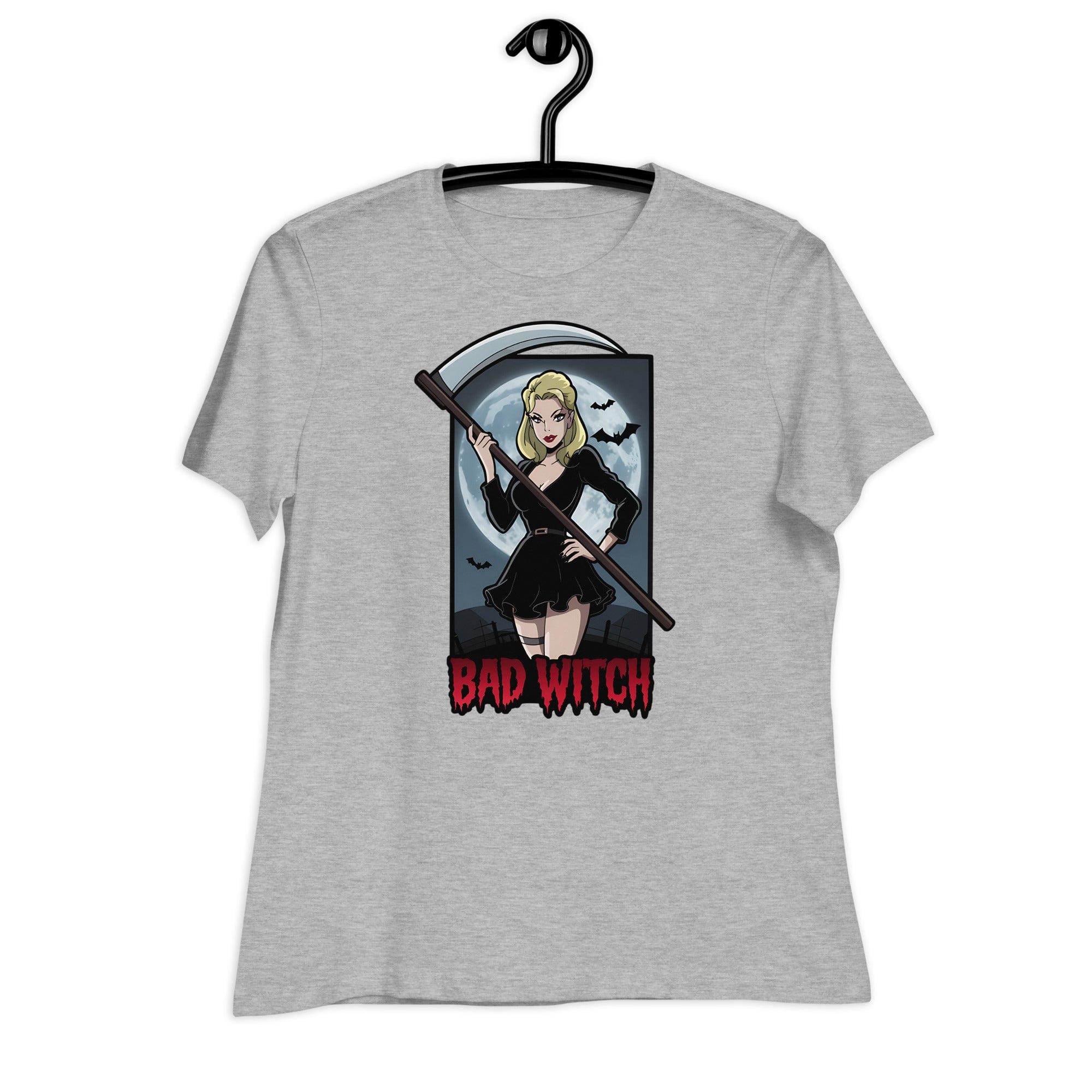 Athletic Heather / S Bad Witch Halloween Women's Relaxed T-Shirt 5951115_10176