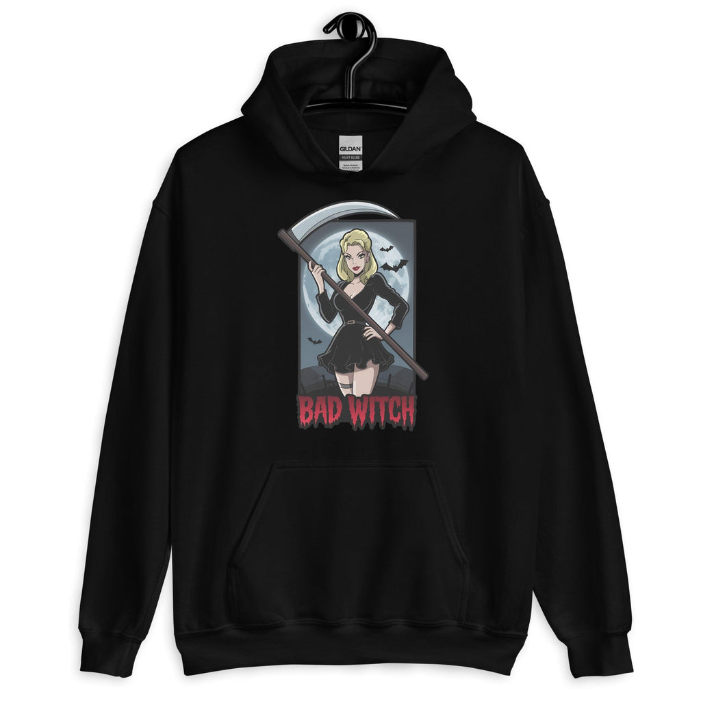 Black / S Bad Witch Unisex Pullover Hoodie 7183455_5530
