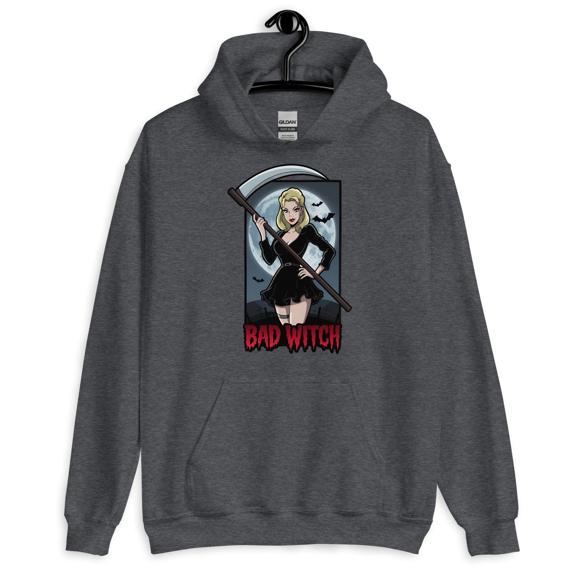 Dark Heather / S Bad Witch Unisex Pullover Hoodie 7183455_10806