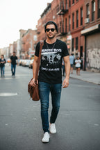 MAN WEARING BEASTIE BOYS TEE BBS509S, BBS509M, BBS509L, BBS509XL, BBS509XXL, BBS509XXXL, BBS509XXXXL, BBS509XXXXXL