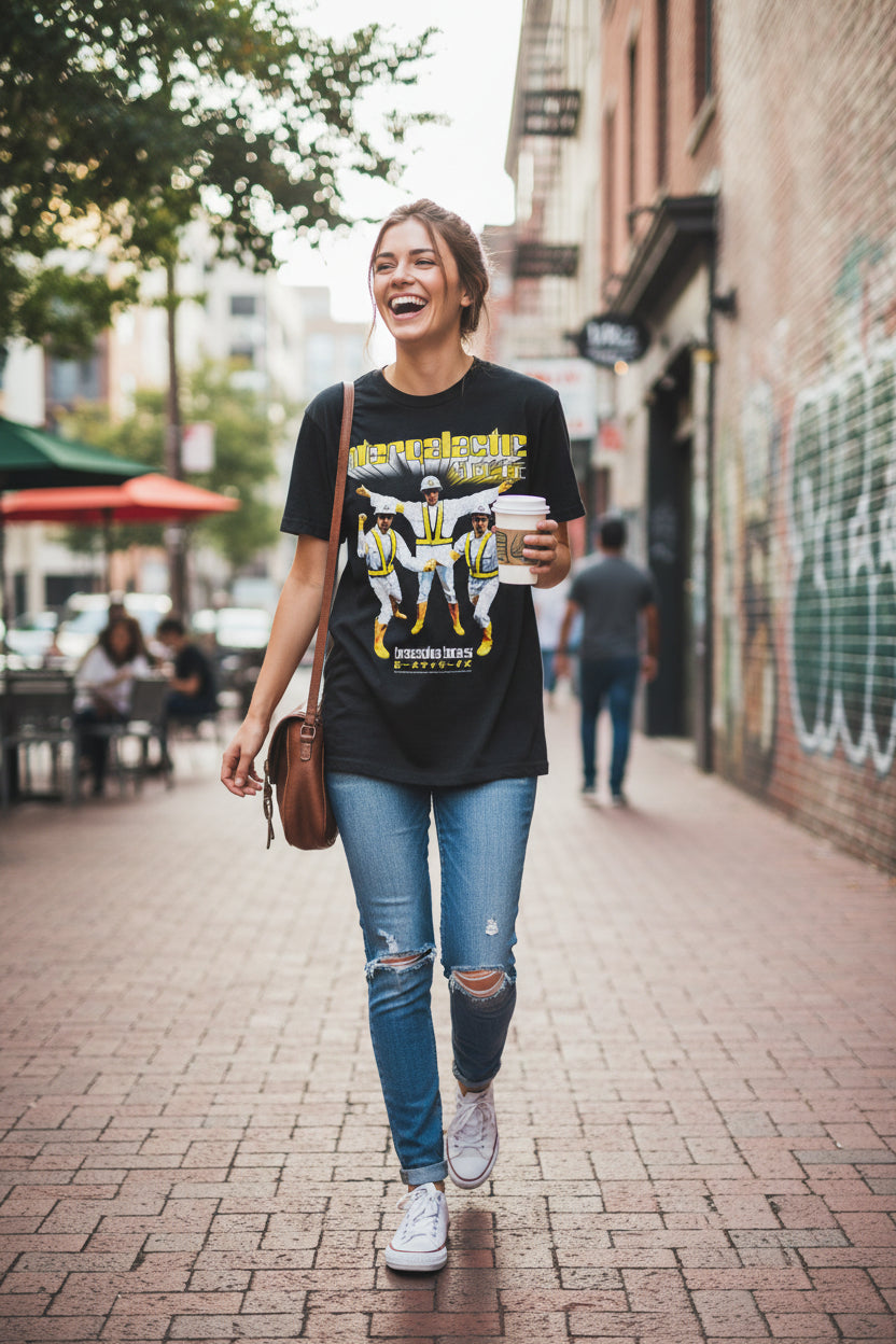 woman wearing beastie boys tee BBS511S, BBS511M, BBS511L, BBS511XL, BBS511XXL, BBS511XXXL, BBS511XXXXL, BBS511XXXXXL