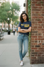 woman wearing beastie boys tee BBS515S, BBS515M, BBS515L, BBS515XL, BBS515XXL, BBS515XXXL, BBS515XXXXL, BBS515XXXXXL