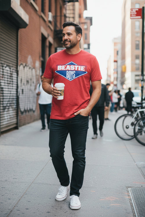 MAN WEARING BEASTIE BOYS TEE BBS501S, BBS501M, BBS501L, BBS501XL, BBS501XXL, BBS501XXXL, BBS501XXXXL, BBS501XXXXXL
