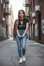WOMAN WEARING BILLY IDOL TEE  IDOL552S, IDOL552M, IDOL552L, IDOL552XL, IDOL552XXL, IDOL552XXXL, IDOL552XXXXL, IDOL552XXXXXL