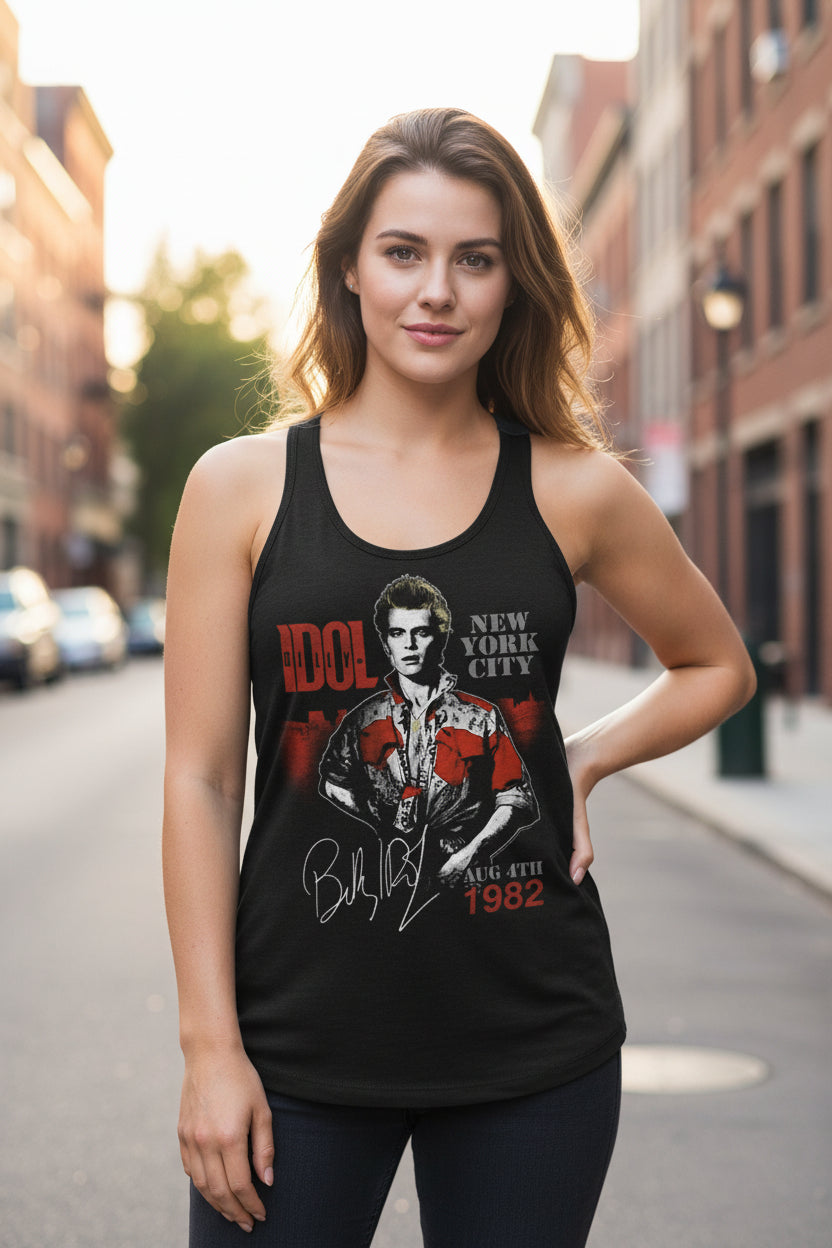 WOMAN WEARING BILLY IDOL TANK TOP IDOL550-320S, IDOL550-320M, IDOL550-320L, IDOL550-320XL, IDOL550-320XXL