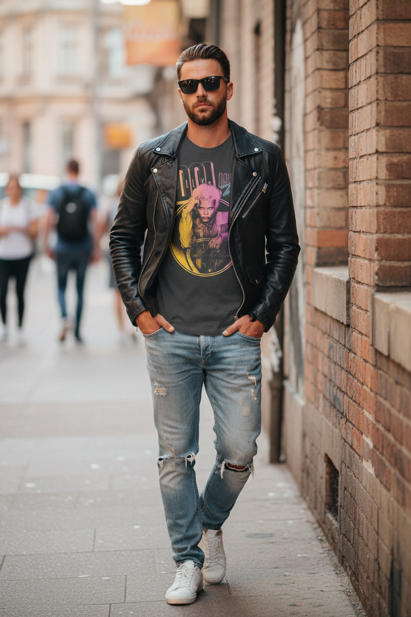 MAN WEARING BILLY IDOL TEE IDOL574S, IDOL574M, IDOL574L, IDOL574XL, IDOL574XXL
