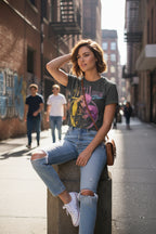 WOMAN WEARING BILLY IDOL TEE IDOL574S, IDOL574M, IDOL574L, IDOL574XL, IDOL574XXL