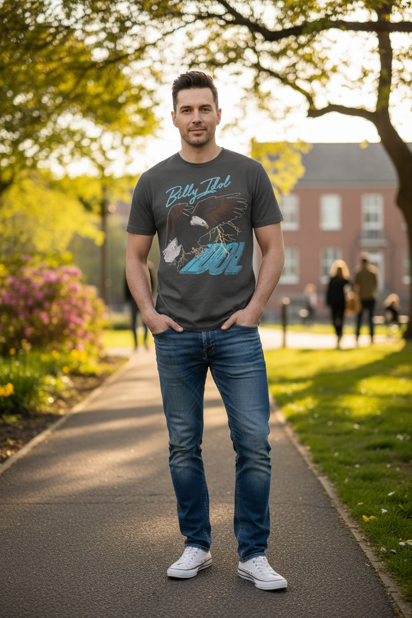 MAN WEARING BILLY IDOL TEE IDOL570S, IDOL570M, IDOL570L, IDOL570XL, IDOL570XXL
