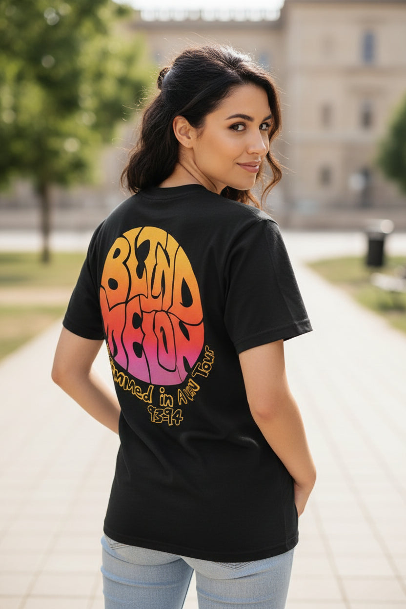 WOMAN WEARING BLIND MELON TEE  BMN501S, BMN501M, BMN501L, BMN501XL, BMN501XXL, BMN501XXXL, BMN501XXXXL, BMN501XXXXXL