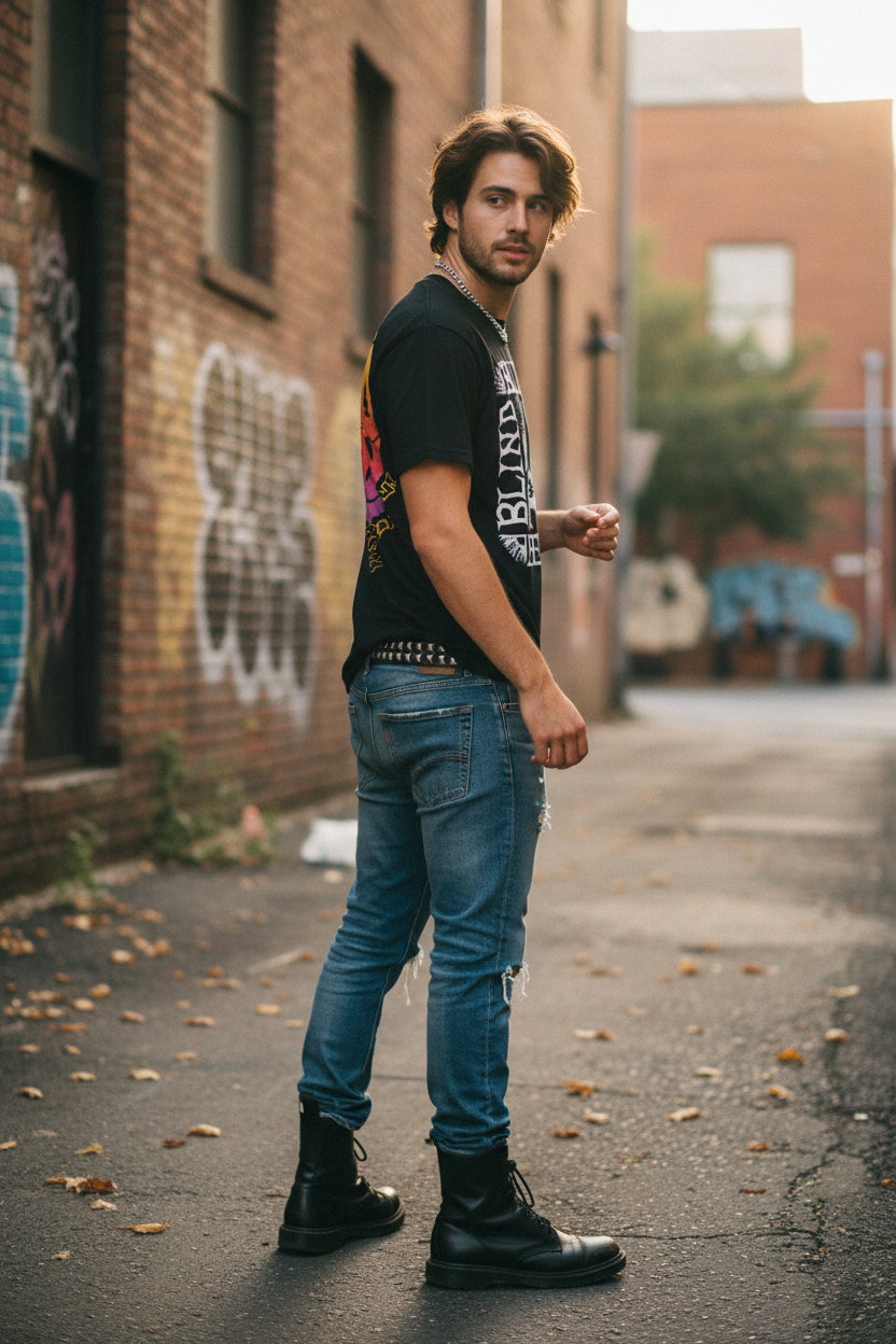 MAN WEARING BLIND MELON TEE  BMN501S, BMN501M, BMN501L, BMN501XL, BMN501XXL, BMN501XXXL, BMN501XXXXL, BMN501XXXXXL