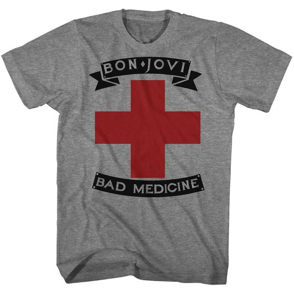 Shirt Bon Jovi Bad Medicine Grey Heather T-Shirt