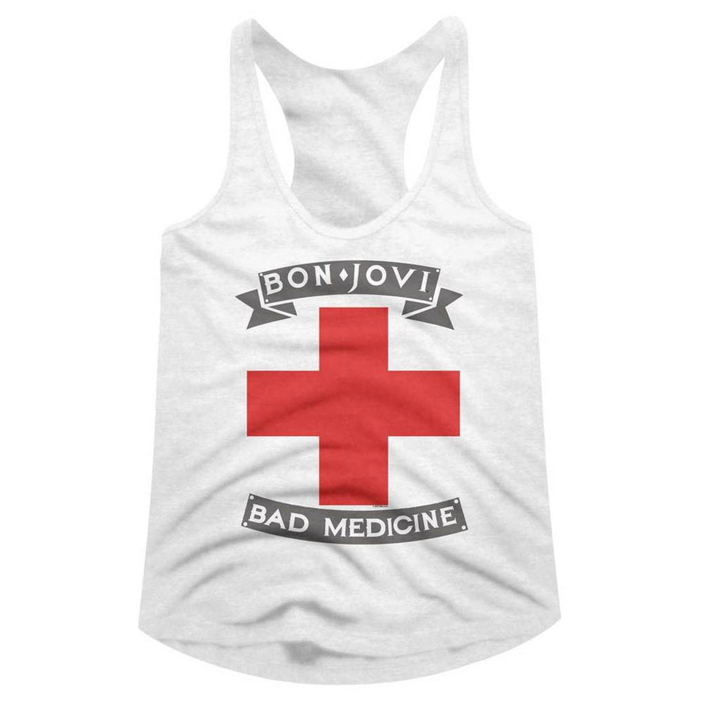 Bon Jovi Bad Medicine White Women's Tank Top