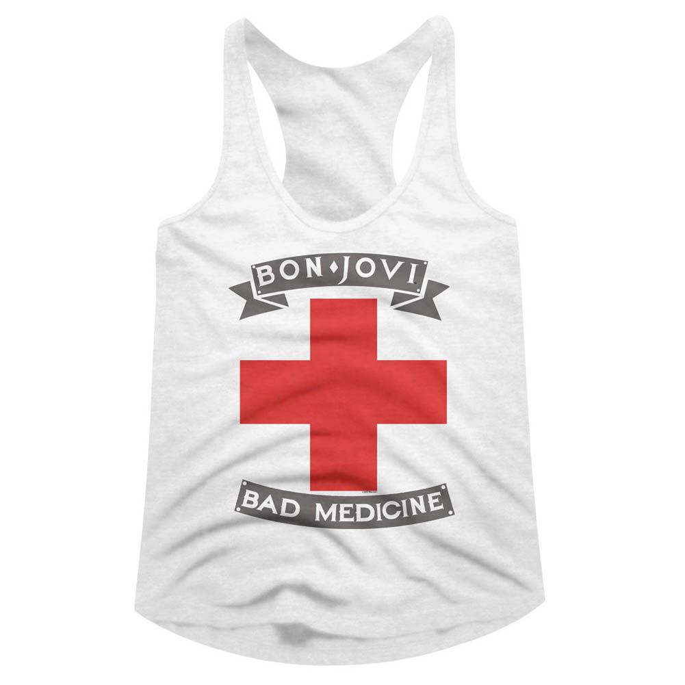Shirt Bon Jovi Bad Medicine White Women's Tank Top