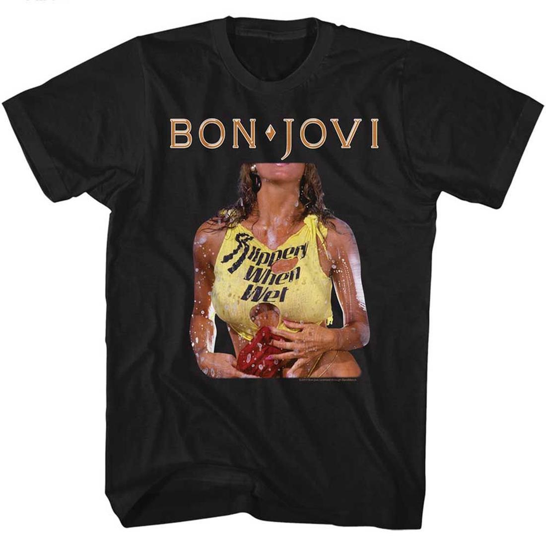 Bon Jovi Slippery Banned Cover T-Shirt