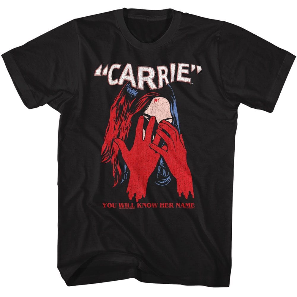 Carrie Men's Face Cover Black T-Shirt