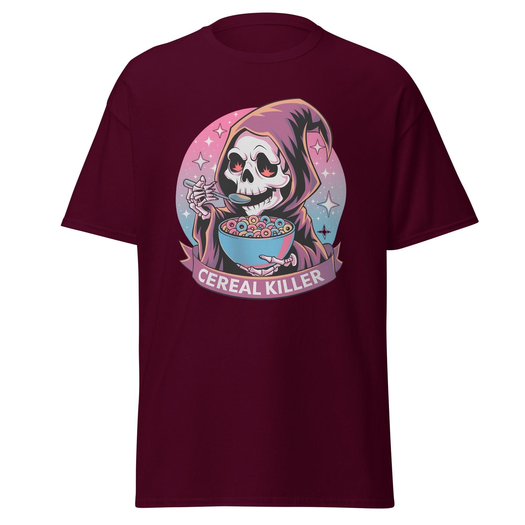 Maroon / S Cereal Killer Grim Reaper Unisex T-Shirt 8908022_12634