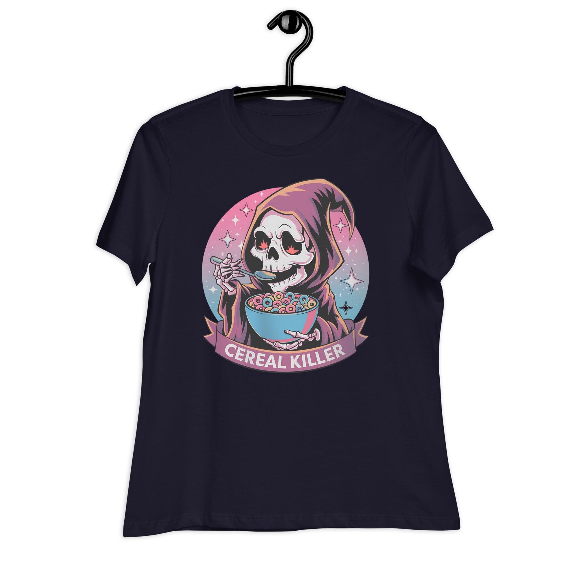 Navy / S Cereal Killer Grim Reaper Women's Relaxed T-Shirt 7651055_10235