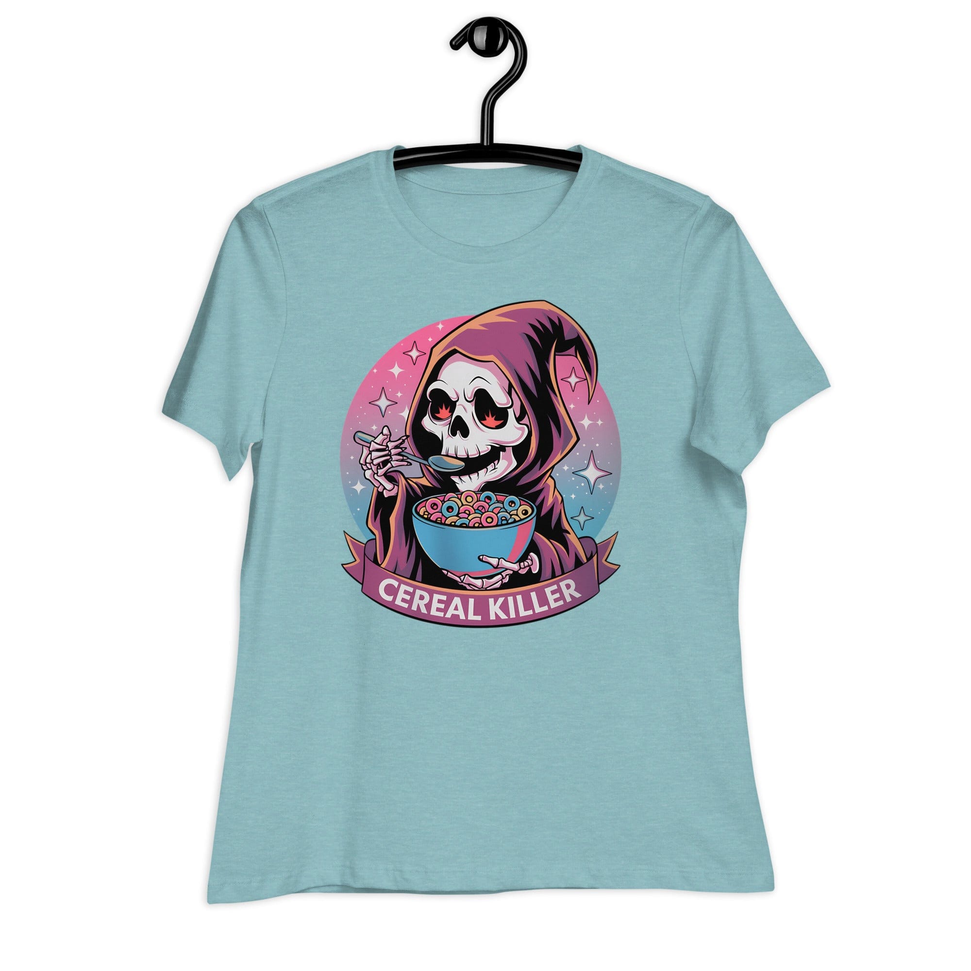 Heather Blue Lagoon / S Cereal Killer Grim Reaper Women's Relaxed T-Shirt 7651055_14258