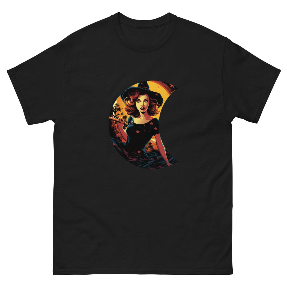 Black / S Witch in Crescent Moon T-Shirt 8089006_11546