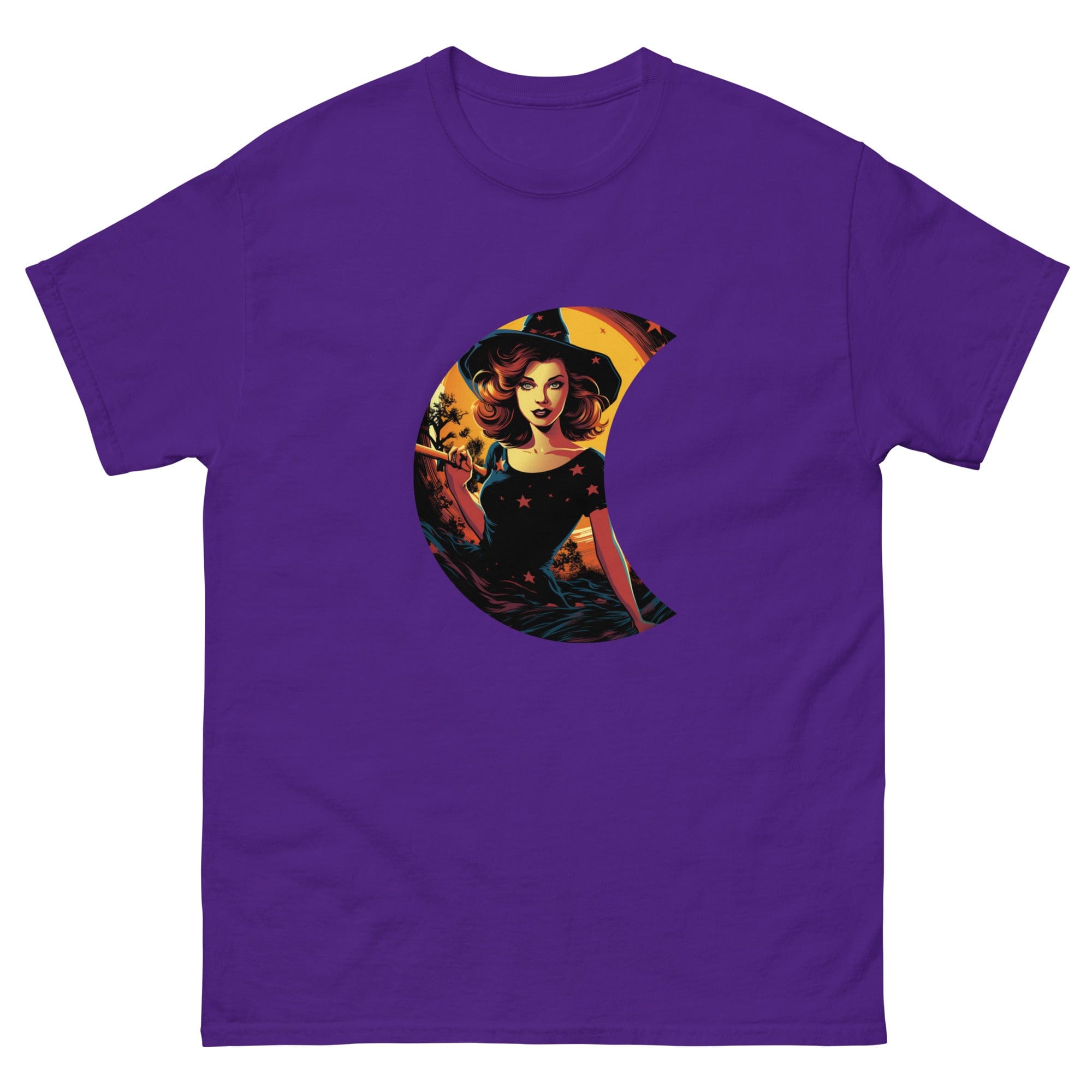 Purple / S Witch in Crescent Moon T-Shirt 8089006_15873