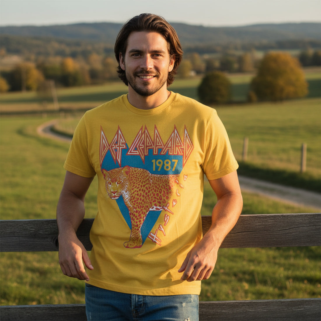 MAN WEARING DEF LEPPARD TEE DEF5119S, DEF5119M, DEF5119L, DEF5119XL, DEF5119XXL